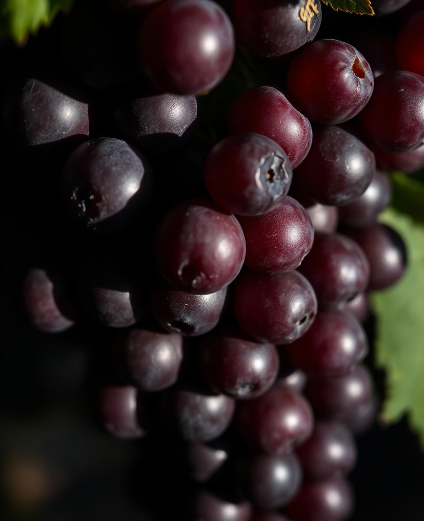 Close-up of dark wine grapes